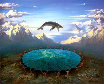 有名な要約 Painting - モダン コンテンポラリー 02 シュルレアリスム 魚の山